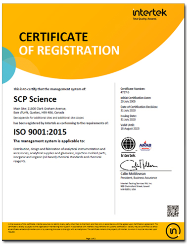 Calibration and Quality Control Standards - SCP Science